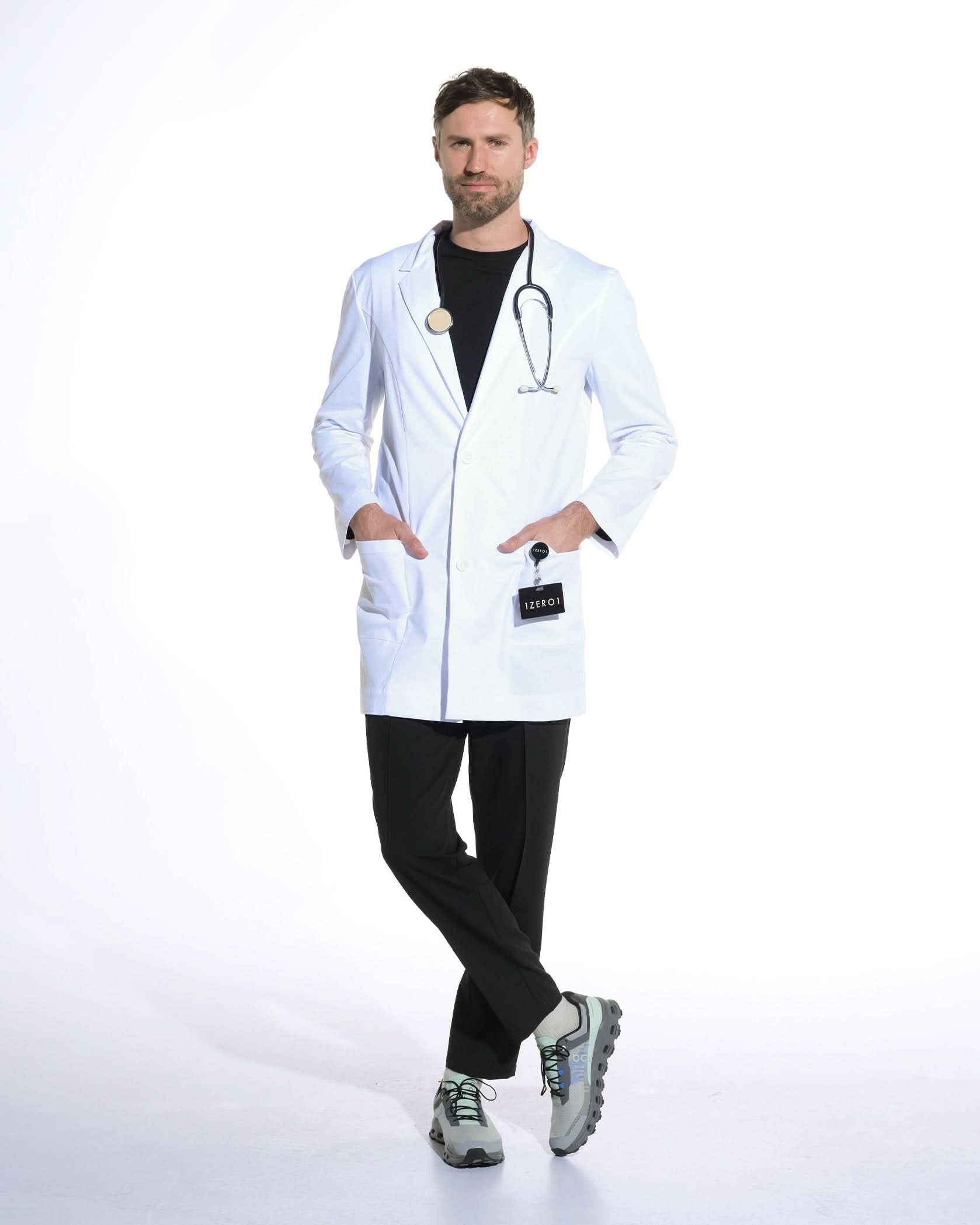 Halat medical barbati EDRIC alb - 1zero1.ro