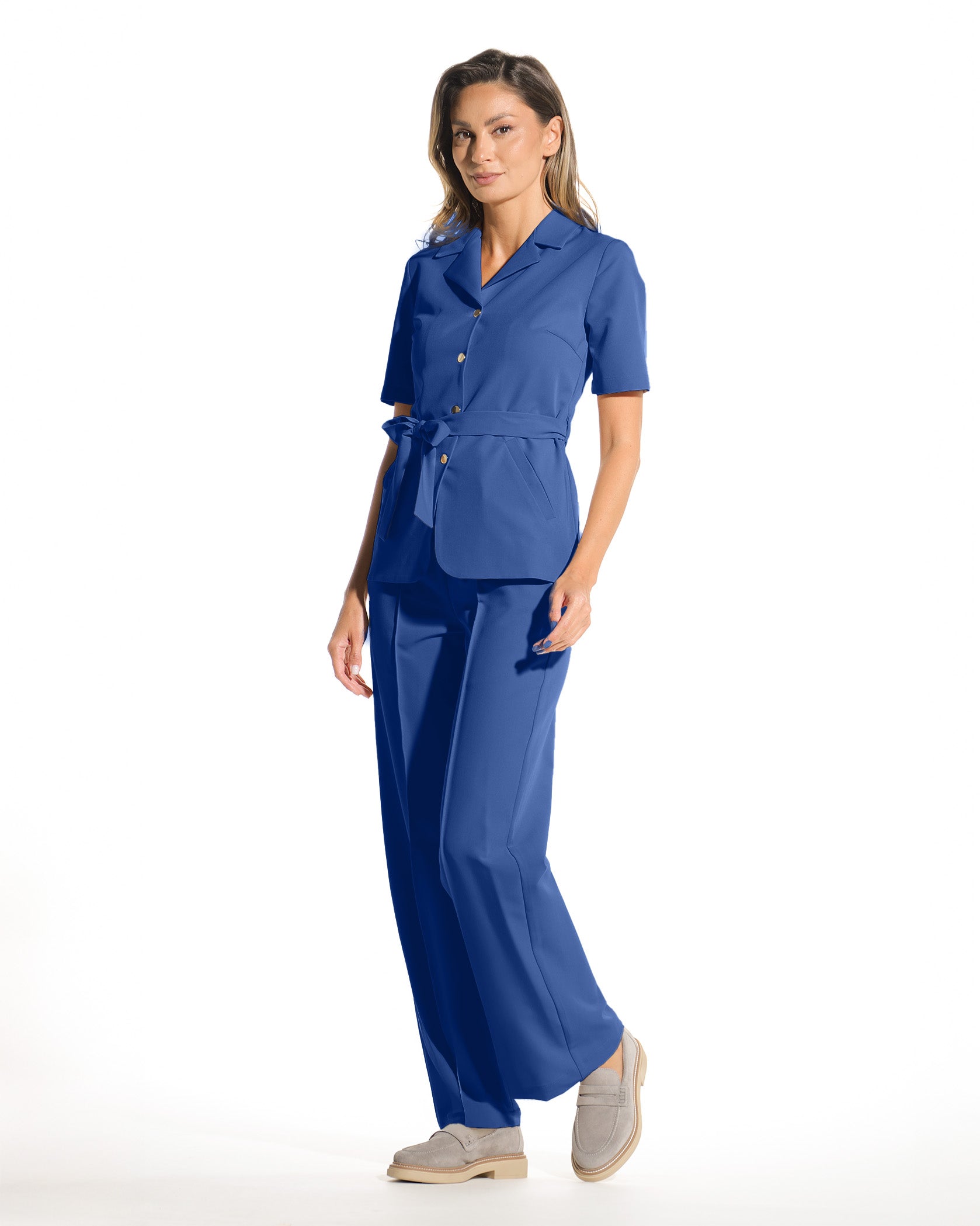 PALAZZO Royal Blue Scrub Pants - Close up details