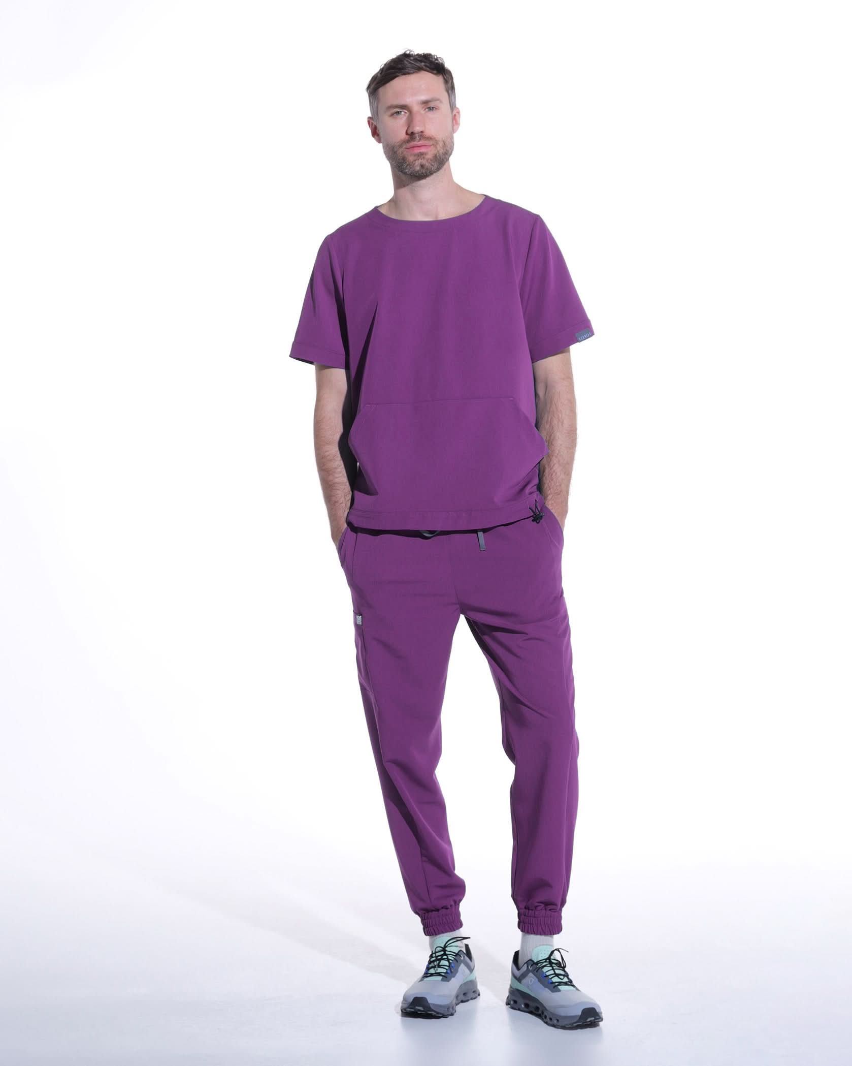 Bluza medicala barbati EVER plum - 1zero1.ro