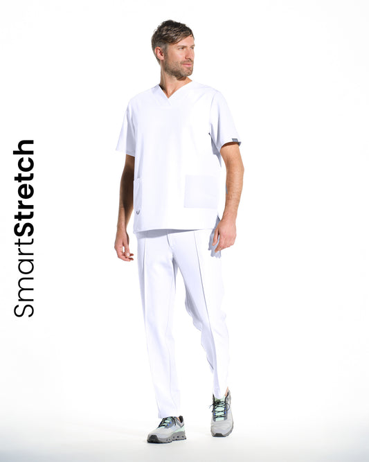 Pantaloni medicali barbati NORM alb opac