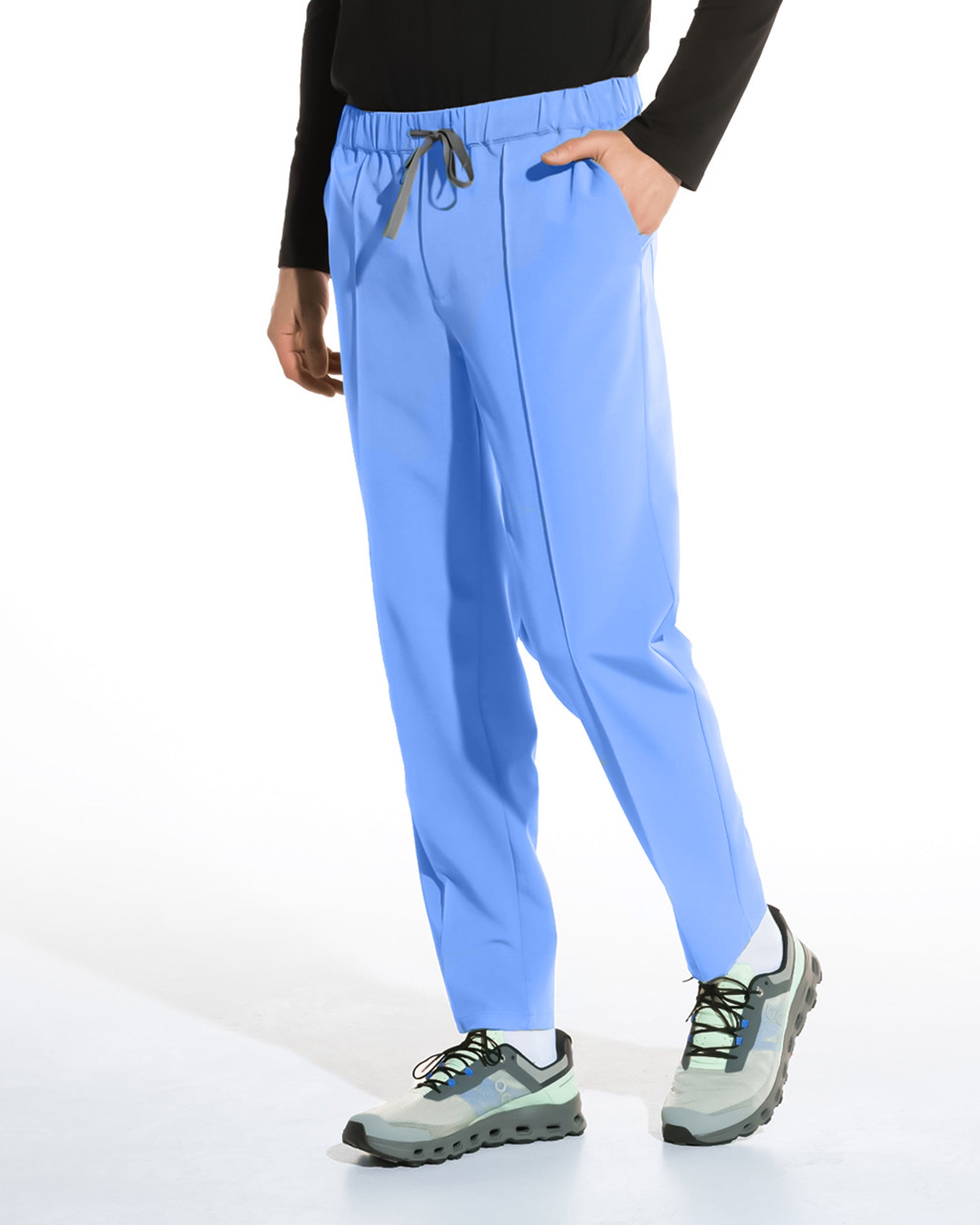 Pantaloni medicali barbati NORM ciel - Detail Nahaufnahme