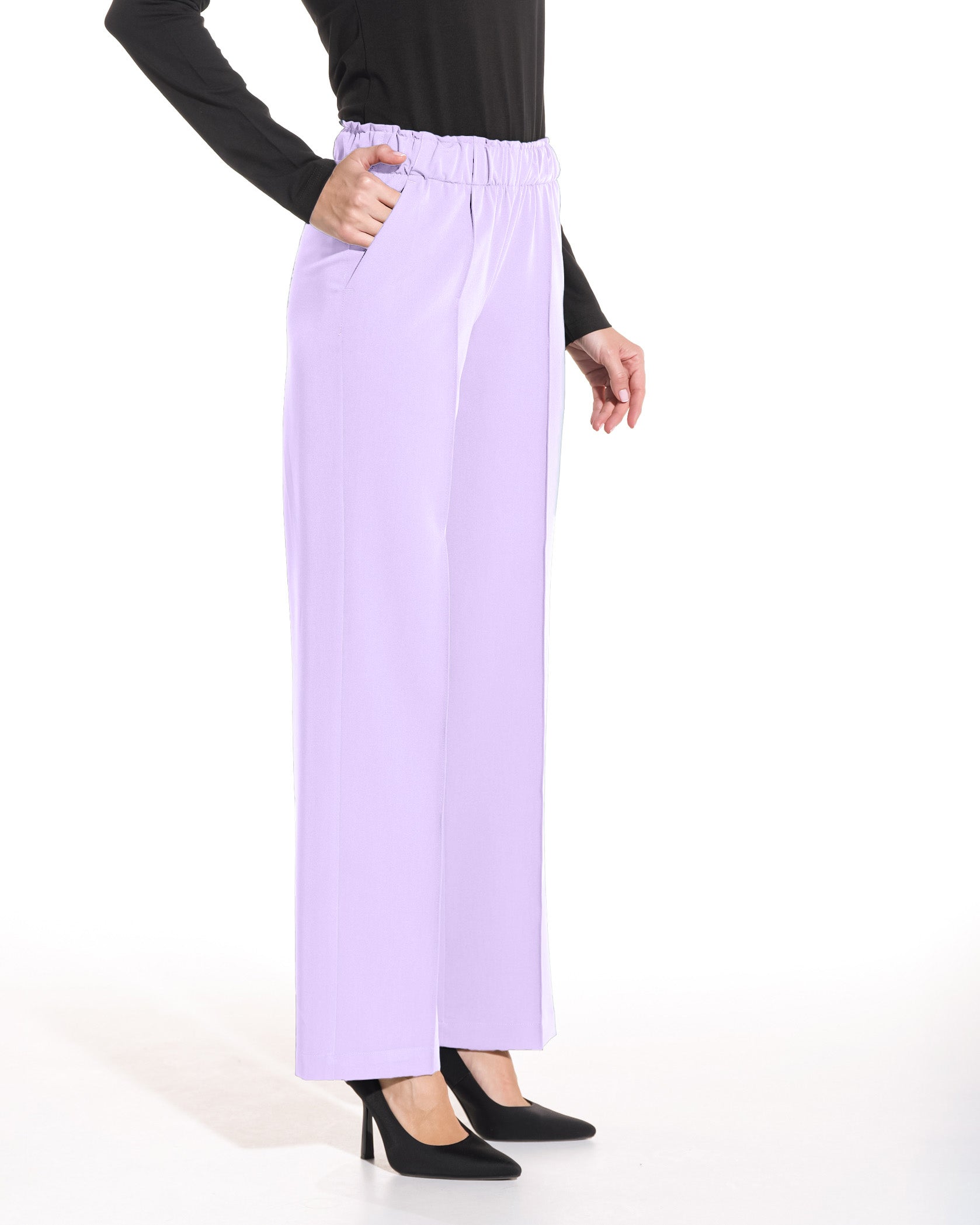 PALAZZO Lilac Scrub Pants - Image 4