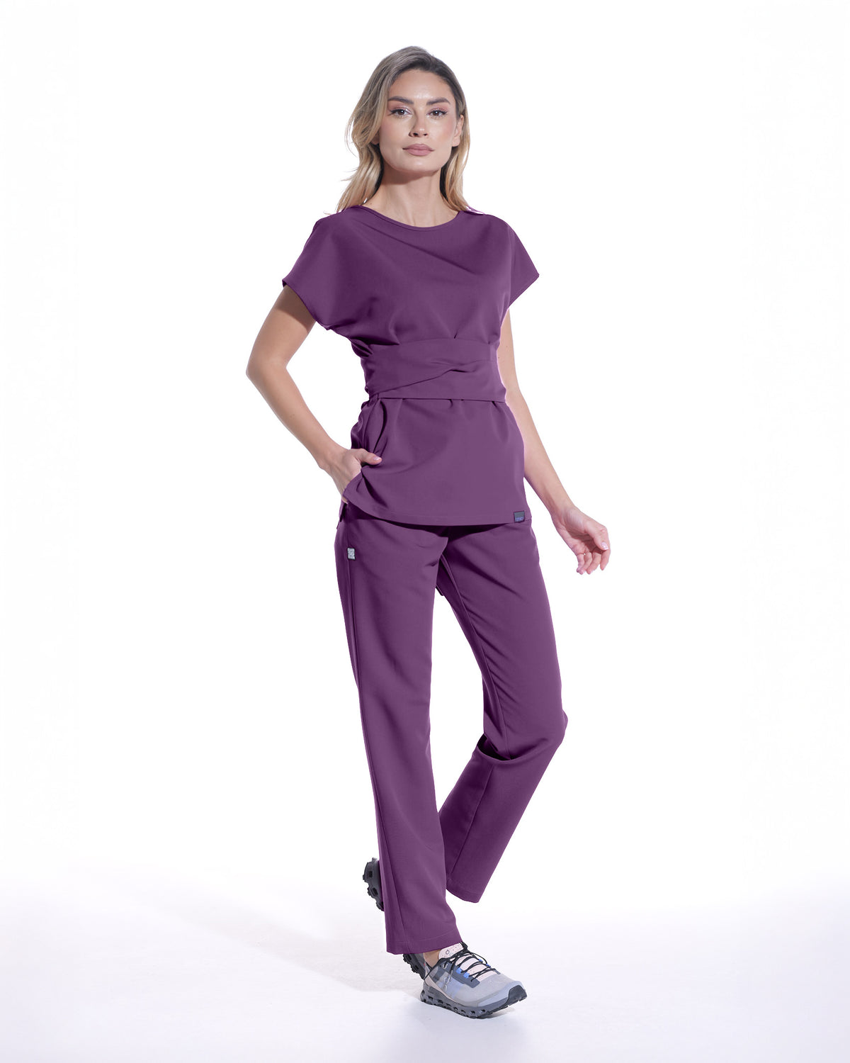 LINEA Plum Scrub Pants