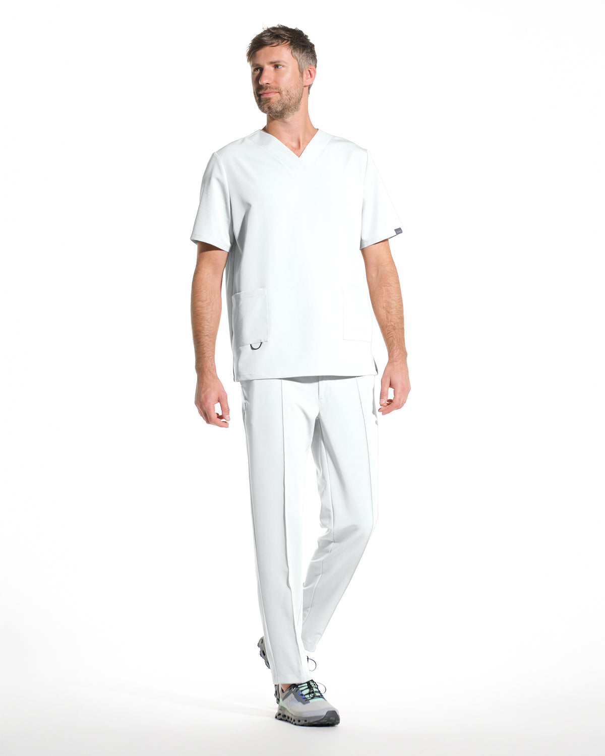 Pantaloni medicali barbati NORM alb