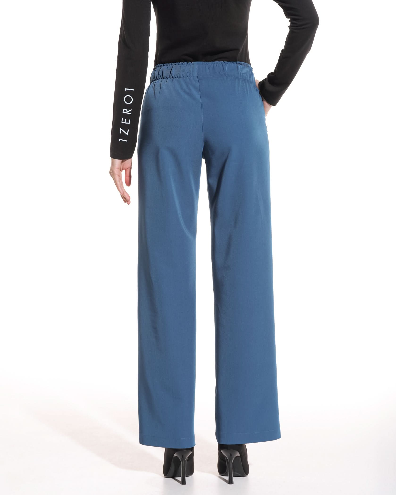 Pantaloni PALAZZO marine - 1zero1.ro