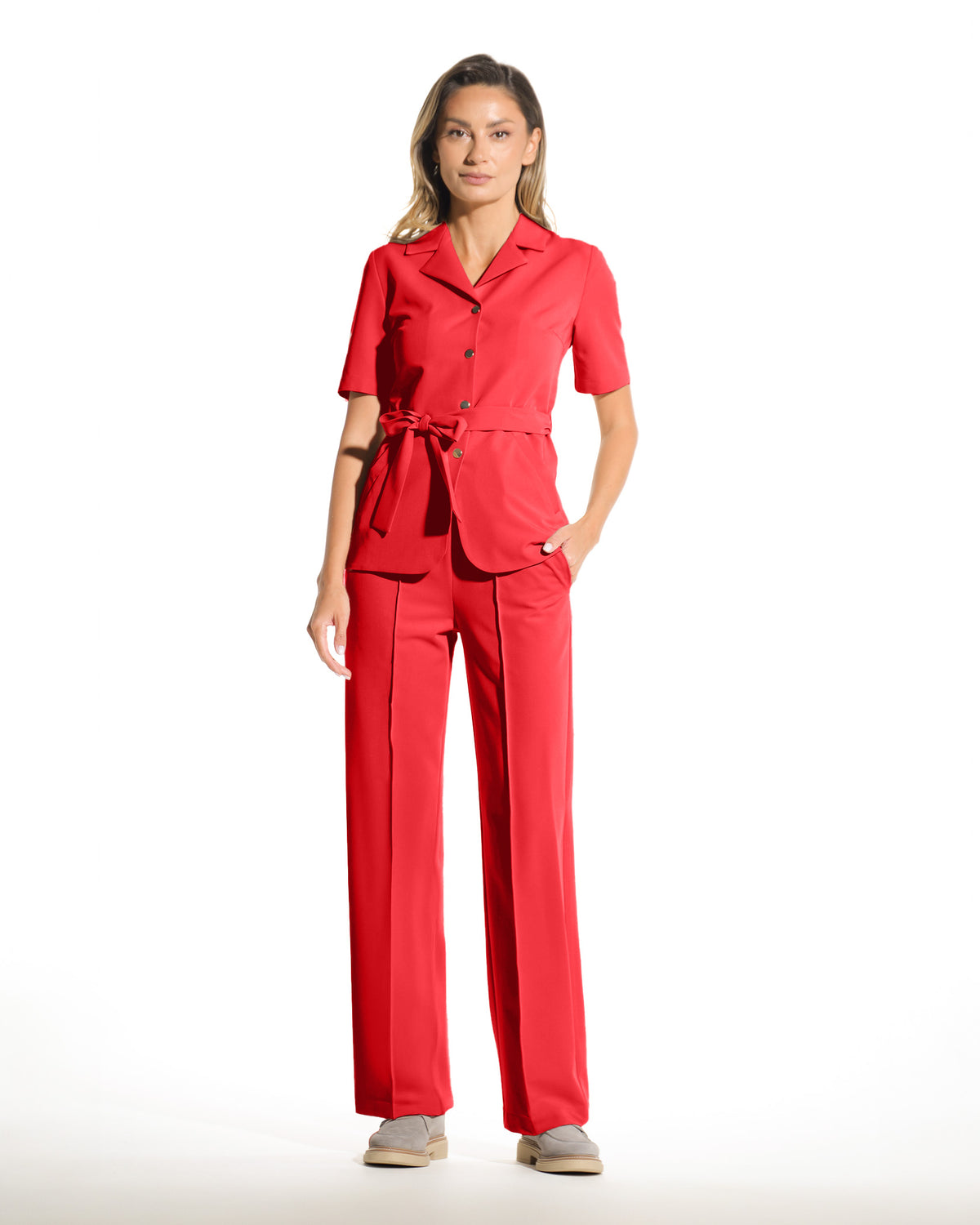 PALAZZO pantaloni medicali rosii