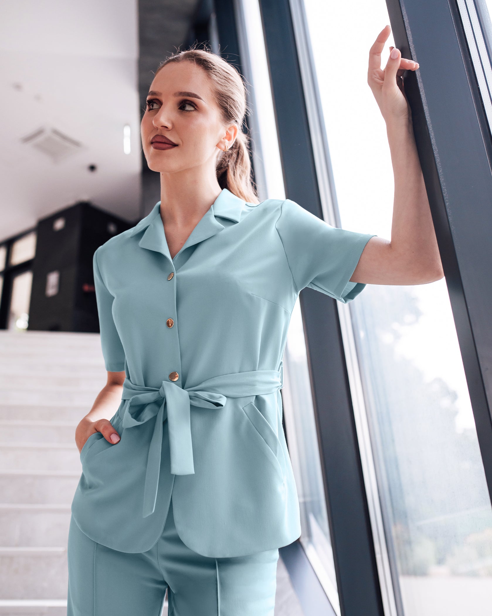 VENUS bluza medicala blue - Vedere frontala