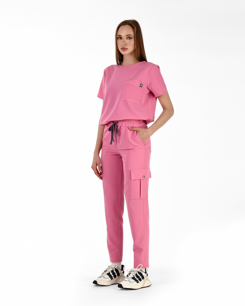 Pantaloni medicali CARGO roz
