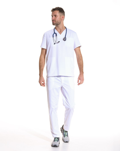 Bluza medicala barbati WAVE alb