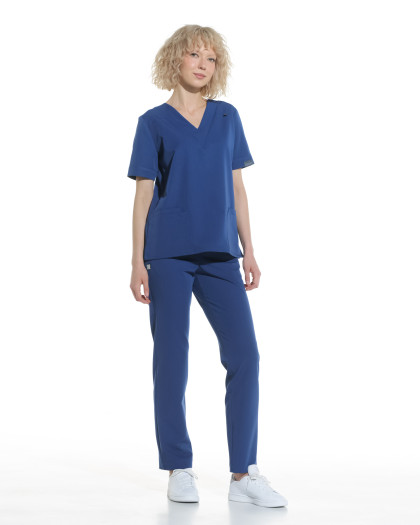 Pantaloni medicali drepti LINEA royal blue