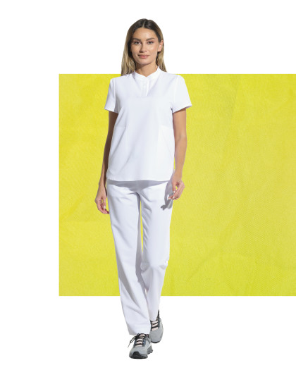 Pantaloni medicali drepti LINEA alb